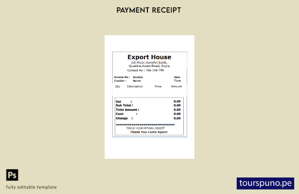 lista para imprimir plantilla de cheque de pago de Export House